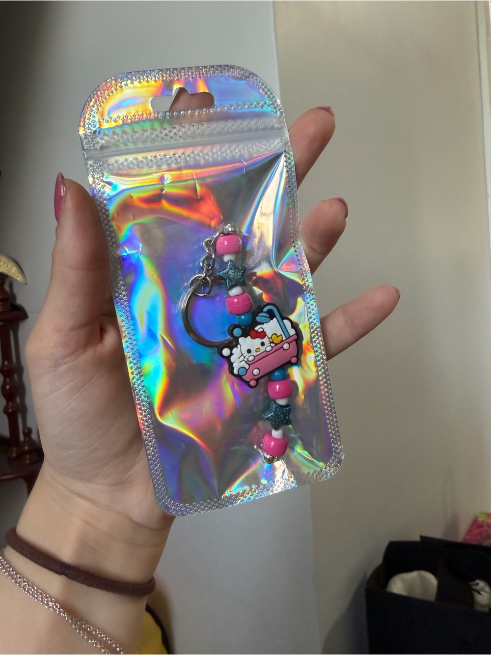 Hello Kitty Bath Beaded Keychain